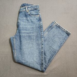 Weekday Women 27/30 Cross Over Skew Extra High Straight Leg Jeans